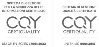 Certificazioni Certiquality ISO 27001 e ISO 9001